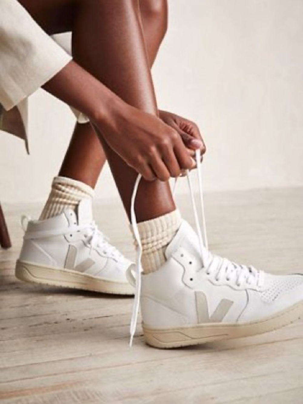 Veja White High-Top Sneakers